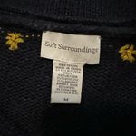 Soft Surroundings  Navy Embroidered Tunic Sweater Size M Photo 3