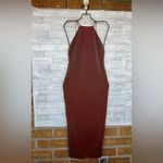 ALIX NYC Shiloh Halter Dress in Iridescent Copper medium Brown Photo 2