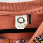 Anthropologie Akemi & Kin Sweater Womens Small Peach Cotton Embroidered Beaded Pink Photo 2