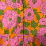 Flora Bea 100% Cotton Pink Orange Green Floral Ruffle Mini Dress Size Medium Photo 5