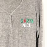 PINK - Victoria's Secret Victoria’s Secret Pink Small Sorta Nice Naughty Gray Christmas Thermal Sleep Tee Photo 1