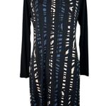 Banana Republic  Long Sleeve Black Blue Cream Abstract Print Women’s Dress size s Photo 0
