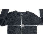 New Directions Petite Black Curly Zip Cardigan Sweater‎ MEDIUM Chunky Knit Furry Size undefined Photo 4