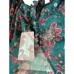 NWT Band of the Free Women XS Paisley Tie Front Crop Top Boho Chic Western Blue Photo 2