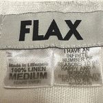 Flax White Textured Linen Button Down Long Sleeve Blouse Tunic Cover Up Medium Photo 7