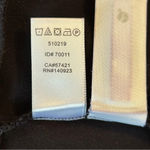 Loft  Womens 14 Navy Blue Gold Button Front Zip Back Sleeveless Ruffle Hem Dress Photo 7