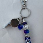 & Other Stories Blue Beaded Lobster Clip Safety Keychain With Charm And Metal Whistle New Photo 1