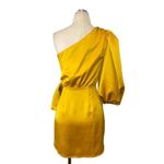 Lovers + Friends  Kennedy Mini Dress in Mustard Yellow XSmall New Satin Photo 8