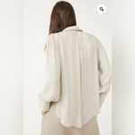Free People  Small Serena Silky Shirt Crinkle Appearance Button Classic Elegant Photo 1