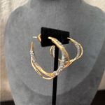 Alexis Bittar NWOT   Gold and Silver Textured Hoop Earrings Photo 7