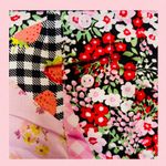 PINK - Victoria's Secret PINK VICTORIA’S SECRET Silky Pajama Shorts Patchwork Gingham Berries Floral M Photo 2