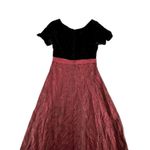 American Vintage Vintage Simco Formalwear Velvet Dress Full Maroon Taffeta Skirt 6 Small Y2K Photo 7
