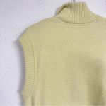 Free People  Yellow Cable Knit Quarter Zip Sweater Vest Womens M Classic Preppy Photo 8