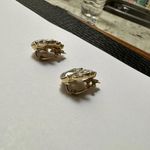 Trifari Gorgeous Signed  Clear Rhinestone / Gold Tone Clip-on Clip On Earrings Photo 4