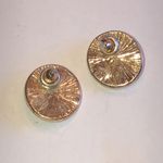 Elegant Bow Stud Earrings in Turquoise Enamel and Gold Tone Blue Photo 3