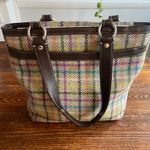 Coach Vintage  Penelope Tattersall Plaid Wool Tweed Leather Handbag Photo 1