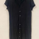James Perse  Short Sleeve Shift Shirt Dress Women's Sz Medium Black Cotton Blend Photo 0