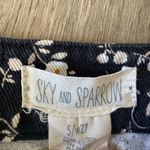 Sky And Sparrow  Floral Black Denim Jean Skirt Photo 2