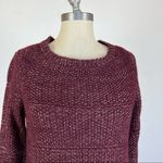White House | Black Market  Maroon Metallic Knit Sweater Photo 2