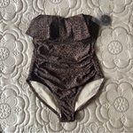 Kona Sol  Swim Women's Bandeau Flounce High Coverage One Piece Swimsuit NEW Small Photo 4