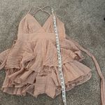 Style Rack  Romper‎ with Ruffles and Low Back, Size Medium pink Photo 7