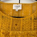 Sézane Lucette 100% Linen Blouse Saffron Yellow Lace Ruffle Top Size Small Shirt Photo 7