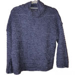 Aerie Wool Blend Cowl Neck Drop Shoulder Open Knit Sweater Blue Size Small Photo 0