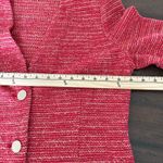 Misook V-Neck Tweed Jacket Knit Gold Button Closure Red Orange Size M Office Photo 7