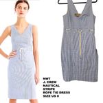 J.Crew STRIPE NAUTICAL ROPE TIE BEACHY SUMMER DRESS SIZE 8 NWT Photo 1