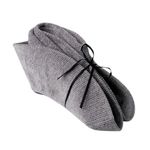 britt's knit's Foldable Getaway Panama Gray Hat Black Band Trim Photo 1