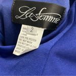 La Femme  Women’s One-Shoulder Jersey Gown Royal Blue Sz 2 Photo 5