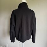 Reebok Black Cropped Boxy Quarter Zip Sweatshirt Womens L Athletic Athleisure Photo 2