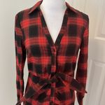 Likely Scottie Dress Red Black Plaid Flannel Photo 5