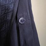 Vince Navy Long-Sleeve Crocodile-Embossed Blouse Size S Photo 8