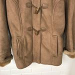 Liz Claiborne Vintage Faux Fur Faux Suede Brown Toggle Jacket Size L Photo 8