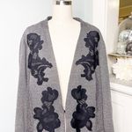 Catherines  Blazer Jacket with Lace Floral Design Black Gray NWT Photo 2