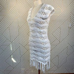 Shoshanna Swimwear White Crochet Fringe Coverup Photo 4
