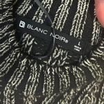 Blanc Noir® Lurex Cable Knit Sweater Size Large Black Silver Crew Neck NEW Photo 10