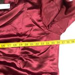 Rouge Helium NWT Burgundy Purple Ref satin button-up down shirt top blouse ruched fitted office siren core corporate preppy long sleeve-2X  Photo 4