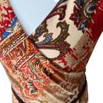 Ralph Lauren Lauren XL Dress Stretch Retro Boho Faux Wrap Patchwork Paisley Belt Photo 5