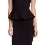 Alice + Olivia Bateau Neckline Peplum Towork Mini Black Dress Size 2 Photo 1