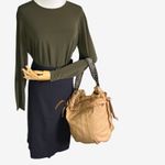 Marni Tan Leather Drawstring Tote with Woven Chain Strap Made in Italy Photo 15