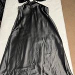 Petal and Pup  Black Satin Midi Dress Side Cutout 6 NEW Photo 2
