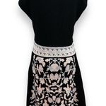 Nanette Lepore Nannette Lepore Good Karma Intarsia Knit Black Floral Sheath Dress Photo 8