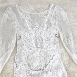 Free People Sheer White Lace Sequin Beaded Bodysuit XS Embroidered Boho Festival Photo 10