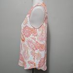 Rose + Olive White & Pink Paisley Print Sleeveless Blouse Size Small Photo 2