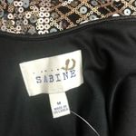 Sabine Metallic Gold Mosaic Sequin Mini Party Dress Medium NEW Spaghetti Straps Black Photo 5