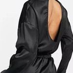 LIONESS NWT Long Sleeve Mimi Drape Satin Mini Dress Black Women's Size AU6 / XS Photo 1
