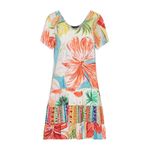 Jams World Hattie Dress Island Bisc Print tiered rayon short sleeve dress XXL 2X Photo 3