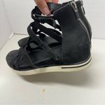 Eileen Fisher  Black Suede Leather Strappy Sandals Womens 8 Flats Comfort Shoes Photo 8